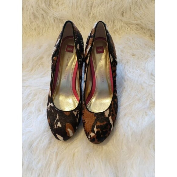 Elaine Turner Women's Pumps Stiletto Heel Round Toe Slip On Leopard Multi 6.5‎ - Picture 2 of 9